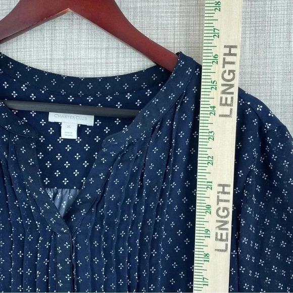 Charter Club Womens Size XL long sleeve chiffon blouse 1259 - Picture 2 of 7